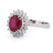 56 Bague en or blanc 18 kt avec rubis et diamants 58 Facettes AN543 (0099)