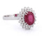 56 Bague en or blanc 18 kt avec rubis et diamants 58 Facettes AN543 (0099)