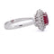 56 Bague en or blanc 18 kt avec rubis et diamants 58 Facettes AN543 (0099)