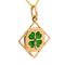 Pendentif losange trèfle en or 14 ct et émail 58 Facettes 6A19FE7C102D419CAF40007A8D255326