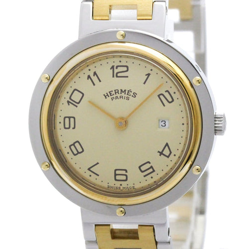 Montre Hermès Clipper - Montre quartz en acier et métal plaqué 58 Facettes ps1pypmffl
