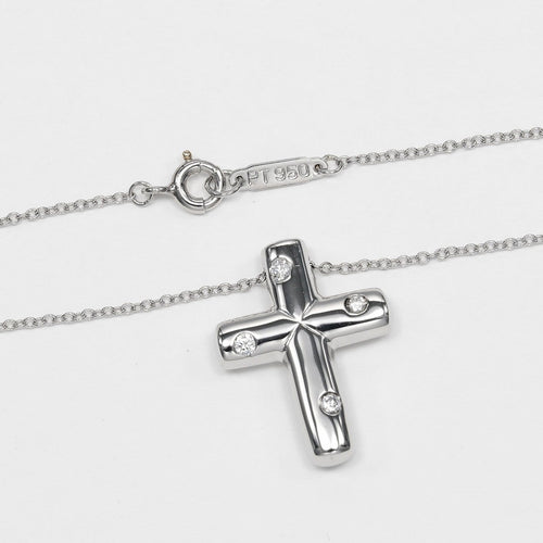 Ciondolo Tiffany & Co. - Ciondolo a croce in platino e diamanti 58 Facettes vcem0tfn0n