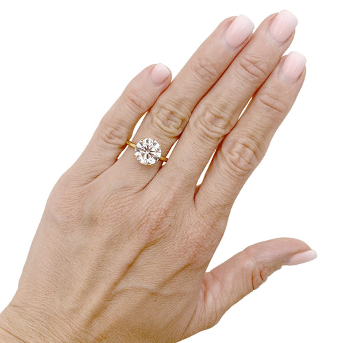 Bague 53 Bague solitaire en or jaune et diamant 3,89 carats 58 Facettes 35858