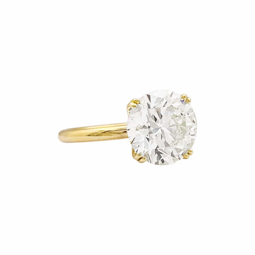 Bague 53 Bague solitaire en or jaune et diamant 3,89 carats 58 Facettes 35858