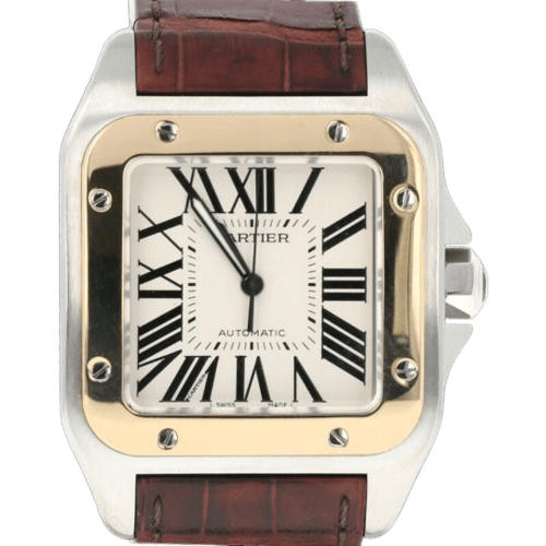 Montre Cartier Santos 100 XL - Montre en acier et or jaune 58 Facettes MT47851