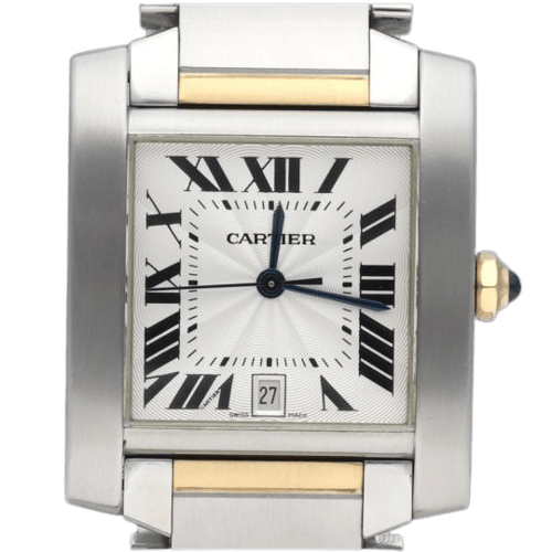 Montre Cartier Tank Française GM - Montre en or jaune et acier 58 Facettes MT47814