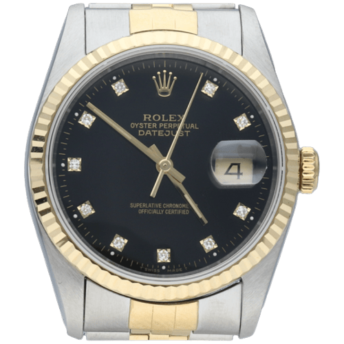 Montre Rolex Datejust - Montre 36 mm en or jaune, acier et diamants 58 Facettes MT47988