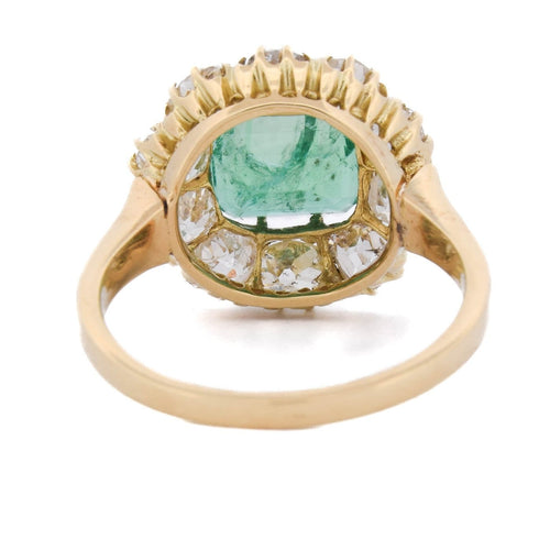 Bague 54 Bague victorienne en or jaune 18 ct, émeraude et diamants 58 Facettes AN731 (05819)