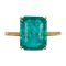 60 Bague en or jaune 18 carats avec émeraude naturelle 58 Facettes R0011