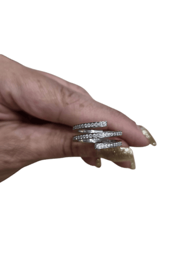Dinh Van - Pulse 3-row ring in white gold and diamonds 