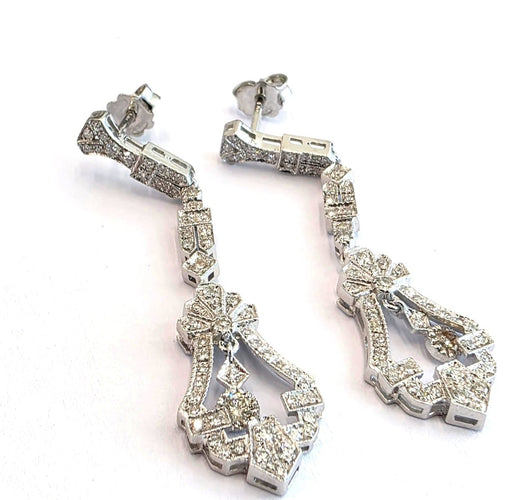 Boucles d'oreilles Art déco - Boucles d'oreilles en or blanc 18 kt et diamants 58 Facettes 494/26 G