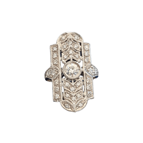 48 Bague en platine avec diamants 58 Facettes 417/26 F