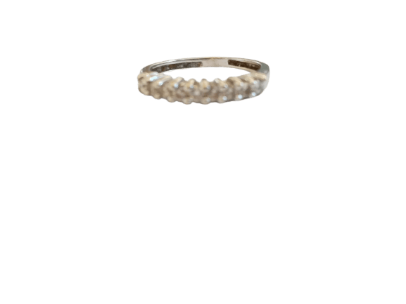 48.5 Demi-alliance - Bague en or blanc et diamants 58 Facettes 00569