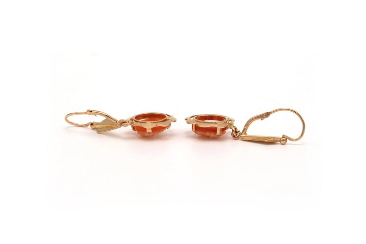 Boucles d'oreilles Années 50 - Boucles d'oreilles en or jaune et camées 58 Facettes 22143