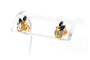 Boucles d'oreilles contemporaines en or jaune et blanc 18 carats et saphirs 58 Facettes 22580
