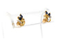 Boucles d'oreilles contemporaines en or jaune et blanc 18 carats et saphirs 58 Facettes 22580