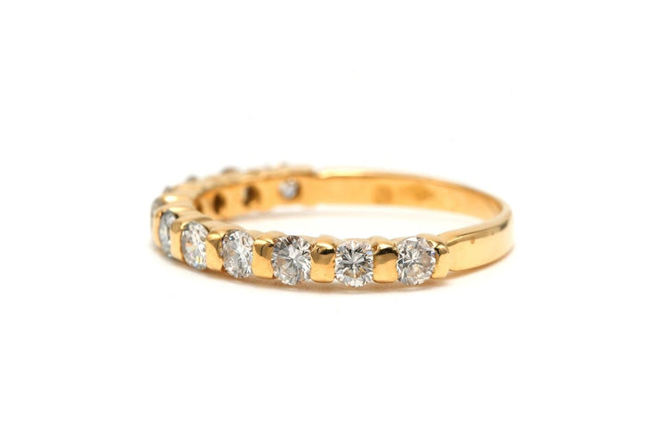 54 Alliance demi-américaine en or jaune 18 carats et diamants 58 Facettes 22695