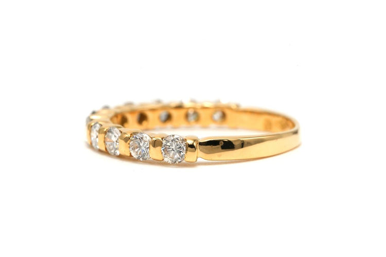 54 Alliance demi-américaine en or jaune 18 carats et diamants 58 Facettes 22695