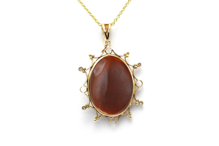 Art Déco - Pendentif en or jaune, camée, perles et diamants 58 Facettes 22704