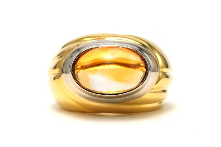53 Bague contemporaine en or jaune et blanc 18 carats sertie d'une citrine 58 Facettes 22699