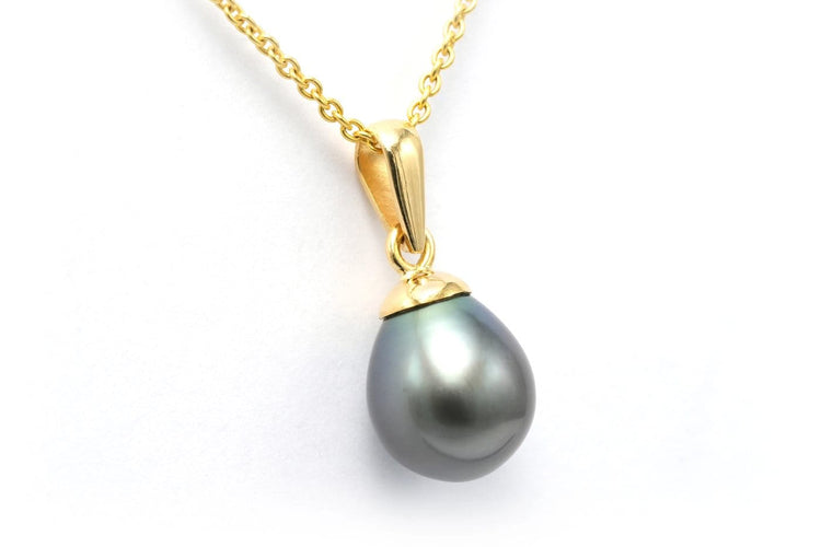 Pendentif contemporain en or jaune 18 carats et perle de Tahiti 58 Facettes 22755