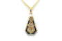Pendentif Art déco en or jaune et blanc 18 carats et strass 58 Facettes B735