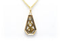 Pendentif Art déco en or jaune et blanc 18 carats et strass 58 Facettes B735