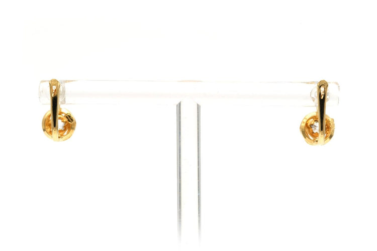 Art déco - Boucles d'oreilles en or jaune 18 carats et strass 58 Facettes B749