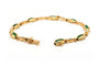 Bracelet contemporain en or jaune 18 carats, émeraudes et diamants 58 Facettes B727