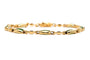 Bracelet contemporain en or jaune 18 carats, émeraudes et diamants 58 Facettes B727