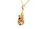 Pendentif contemporain en or jaune 18 carats, pierres multiples et diamants 58 Facettes 22832