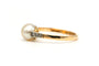 55 Art Déco - Bague en or jaune et blanc, perle et diamants 58 Facettes 22867