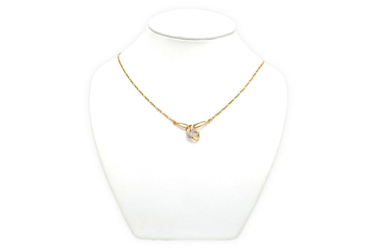 Collier contemporain en or jaune, or blanc et diamants taille 8/8 58 Facettes 22909