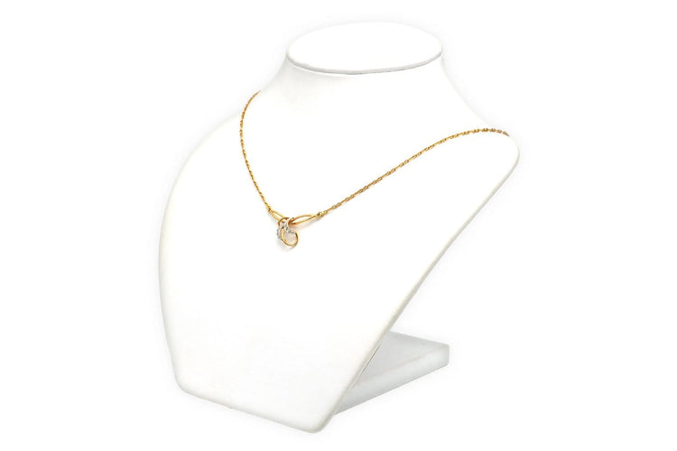 Collier contemporain en or jaune, or blanc et diamants taille 8/8 58 Facettes 22909