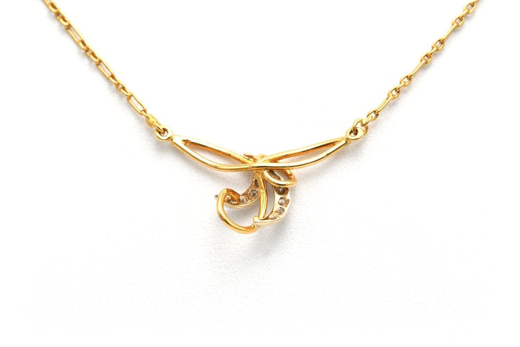 Collier contemporain en or jaune, or blanc et diamants taille 8/8 58 Facettes 22909
