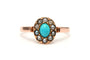 52 Napoléon III - Bague en or jaune, perles et turquoise 58 Facettes 23013