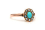 52 Napoléon III - Bague en or jaune, perles et turquoise 58 Facettes 23013