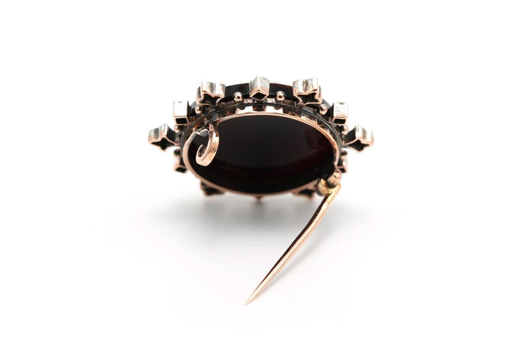 Broche Art Nouveau - Broche en or blanc, agate et diamants 58 Facettes B837