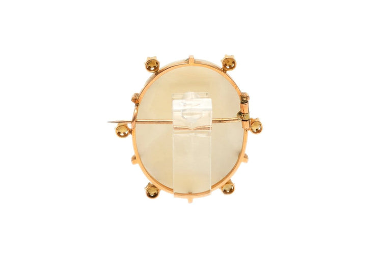 Broche Années 50 - Broche en or jaune, perles et camée 58 Facettes 13901