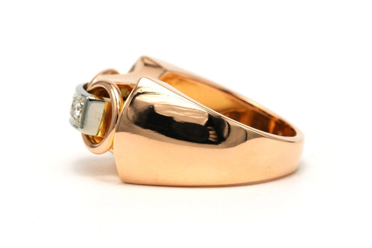 56 Art Deco - Ring in 18-karaats geelgoud en diamanten 58 Facettes 23799