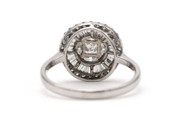 59 Anello contemporanea in oro bianco 18 carati e diamanti 1,22 ct 58 Facettes 23827
