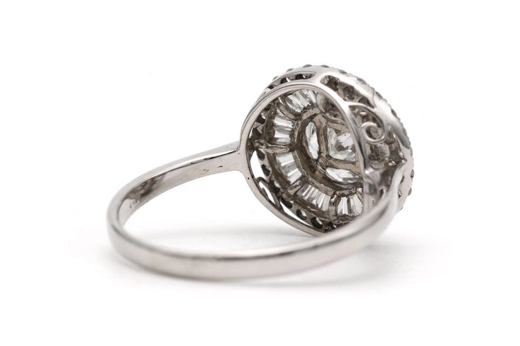 59 Anello contemporanea in oro bianco 18 carati e diamanti 1,22 ct 58 Facettes 23827