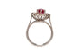 52 Art Déco - Bague en or blanc, rubis et diamants taille rose 58 Facettes 23846