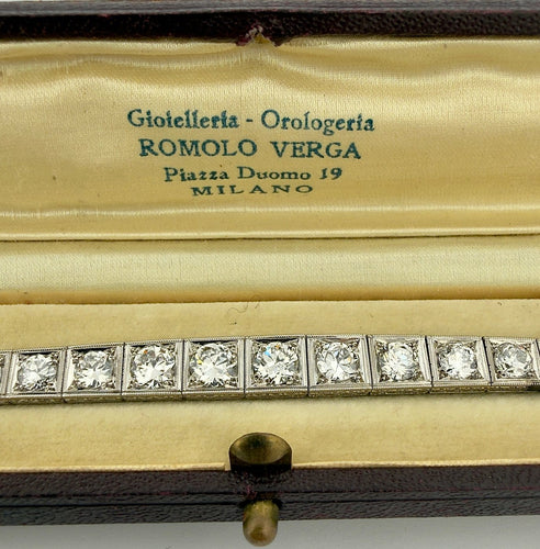 Romolo Verga - Brățară rivière din Platină, aur gri și diamante 58 Facettes Aze