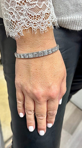 Romolo Verga - Brățară rivière din Platină, aur gri și diamante 58 Facettes Aze