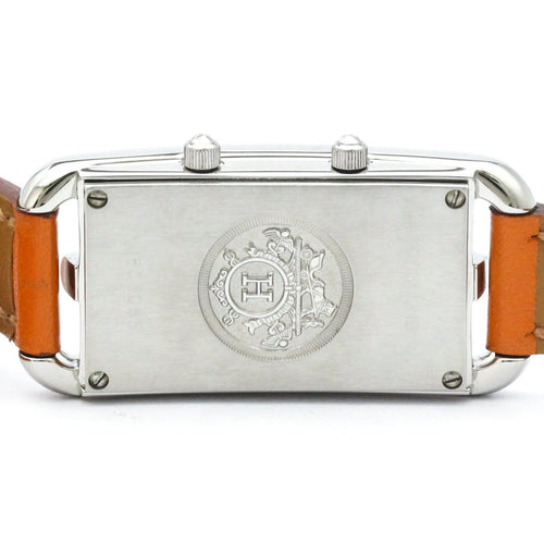 Hermès Cape Cod - Ocelové a kožené hodinky Dual Time 58 Facettes n4tqqyuqnr