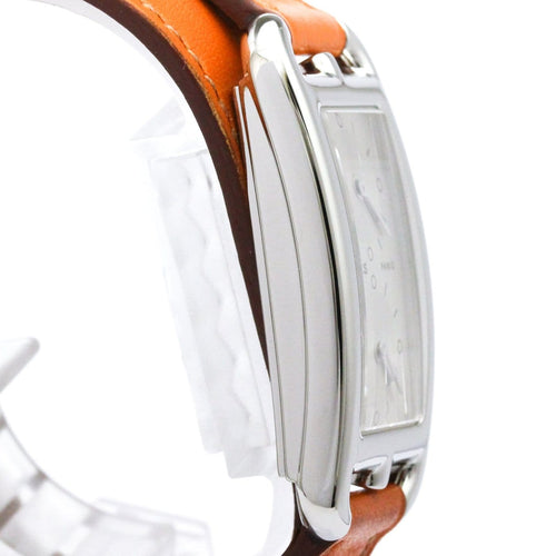 Hermès Cape Cod - Ocelové a kožené hodinky Dual Time 58 Facettes n4tqqyuqnr