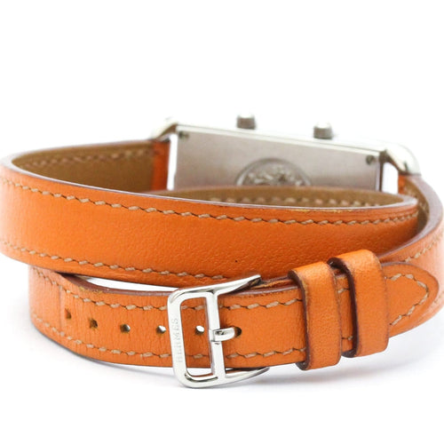 Hermès Cape Cod - Ocelové a kožené hodinky Dual Time 58 Facettes n4tqqyuqnr