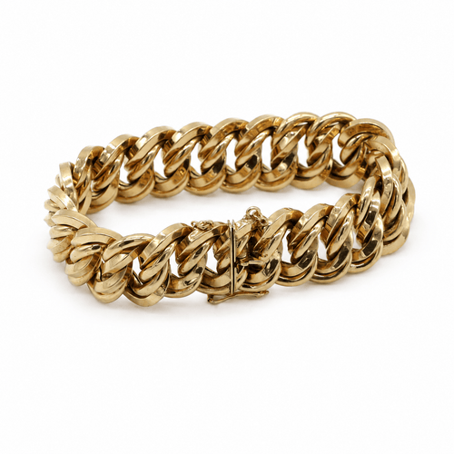 Bracelet double maille entrelacée en or 750 58 Facettes BRA-1108-02