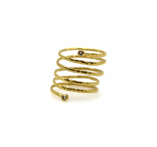 Bague 54 Gurhan Rain - Bague spirale en or 22K et diamants 58 Facettes 11190